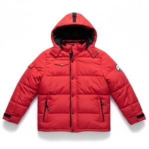 Bearpaw Red Hooded Puffer Jacket Insulated Winter Coat Size XXL